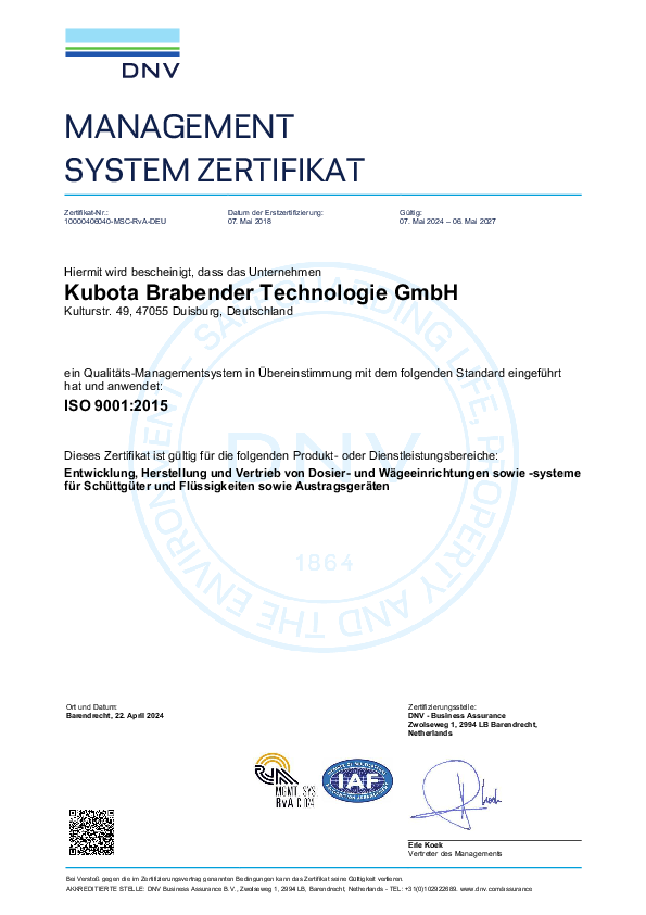 ISO 9001:2015 Zertifikat