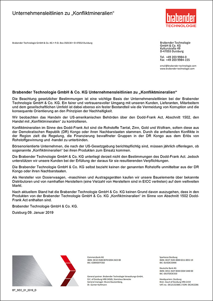 Unternehmensleitlinien zu "Konfliktmineralien"